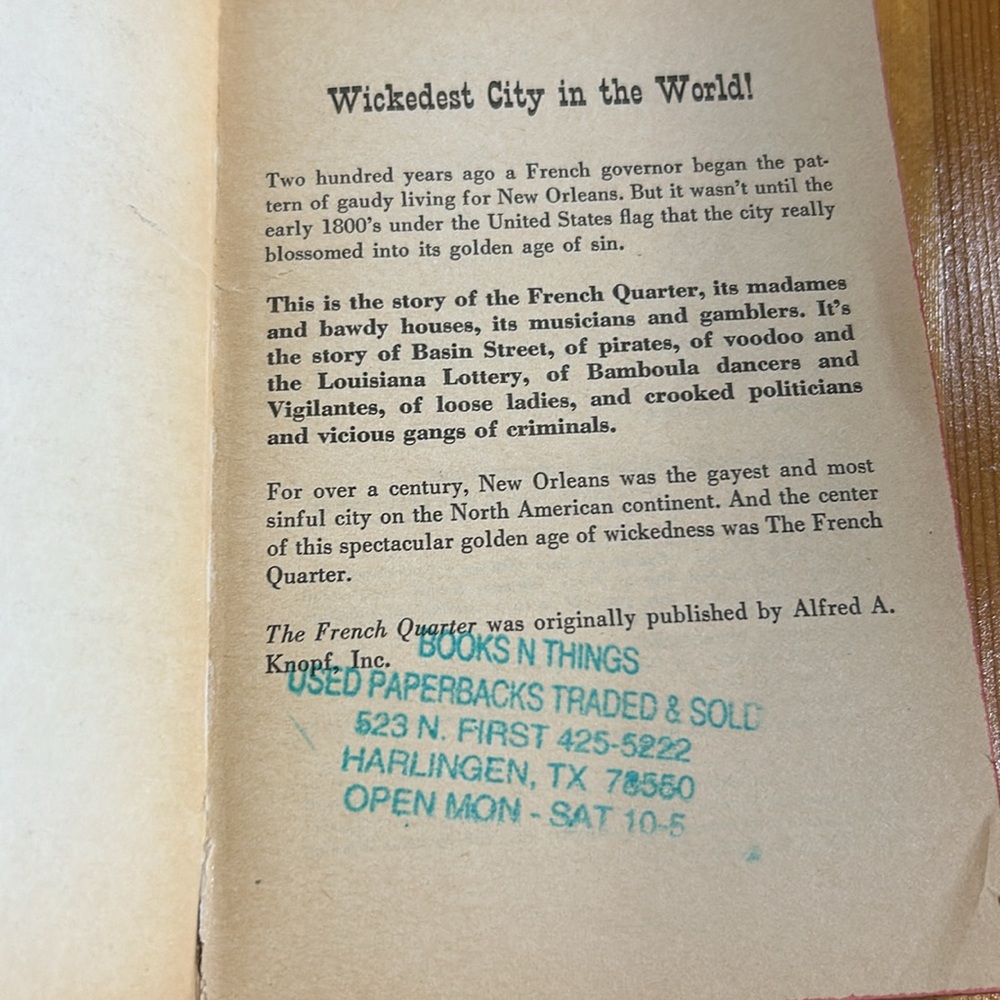 Book by Herbert Asbury
The French Quarter - An Informal History of New Orleans - Picture 10 of 10